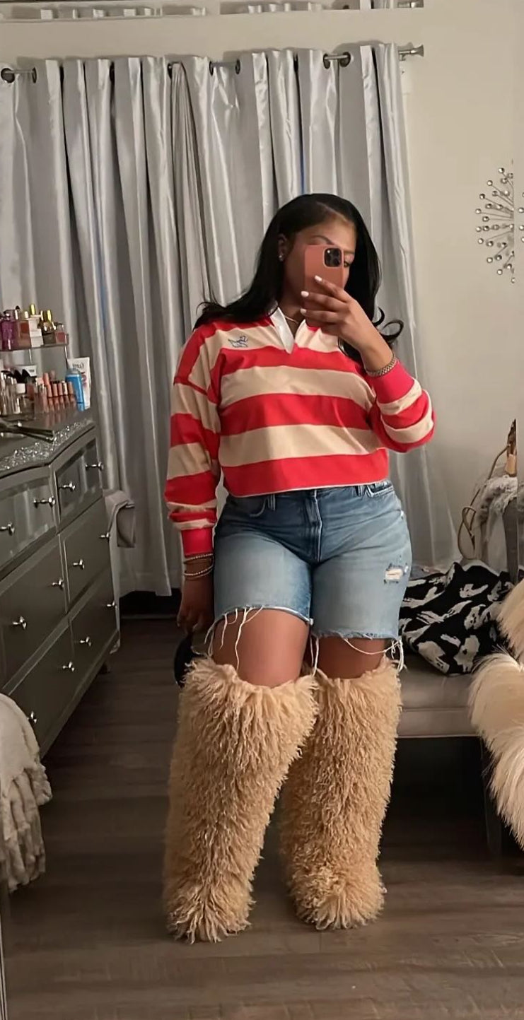 Carrie Mongolian Thigh Boots